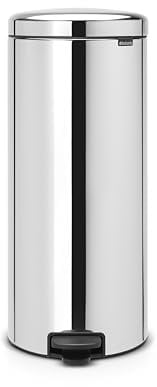 Brabantia Treteimer mit Inneneimer aus Metall, plastik metall, Glänzender Stahl, 30L