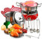 CoolbitzToys Children Toy Stainless Steel Pots Pans Strainer Spatula Pretend Play Kitchen Set for Kids (11 pcs)