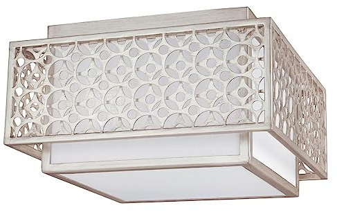 Elstead Lighting Flush Light, Sunrise Silver