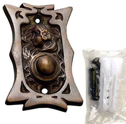 Messing Antik Haustüre Graf von Gerlitzen Klingel 1 Brass Door Bell Tür Klingel Türklingel Klingelschild Jugendstil K101A