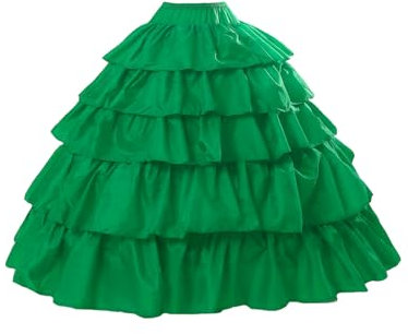 BEAUTELICATE Jupon sous Robe Crinoline Petticoat Rockabilly De Femme avec Volants Long 4 Cerveaux pour Robe De Mariage Mariée Soirée Bal(Vert, S-M)
