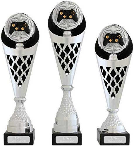 Pokal M Esports E-Sport Gamer Serie Verdun Trophäe Silber groß mit Gravur