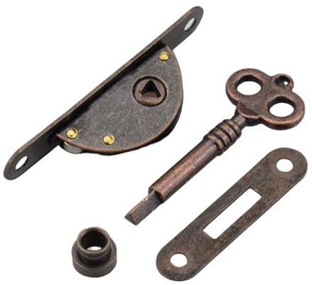 Jeu de serrures d'armoire avec clé ancienne, 2 types, style vintage, bronze pour armoire, boîte à bijoux, maquillage, meubles, porte, tiroir