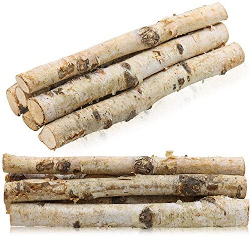 Uplama 6Pack Small Birch Logs for Fireplace Unfinished Wood Crafts DIY Home Decorative Burning,Fireplace Log Set (0.78''-1.18'' Dia. x 12 Long)