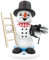 Kuhnert - Erzgebirgische Holzkunst Räuchermann Räucherfigur Schneemann 19cm - Schornsteinfeger