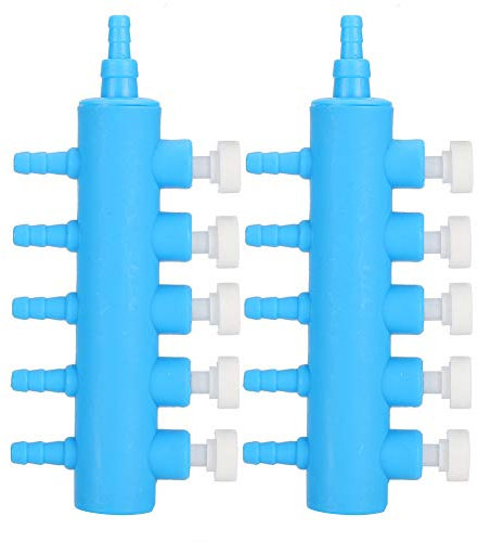 2 Stück Aquarium Luftverteiler Luftpumpe Luftverteiler Aquarium Ventilverteiler Splitter Aquarium Luftpumpenzubehör [5 Wege] Luftpumpenzubehör