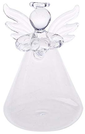 TSBB Angel Clear Glass Wall Hanging Vase Bottle for Plant Flower Decorations