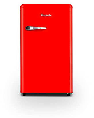 Radiola Frigorífico Table Top, 88L (76 + 12), Frío Estático, 41 dB, Vintage, Rojo, RART90RV