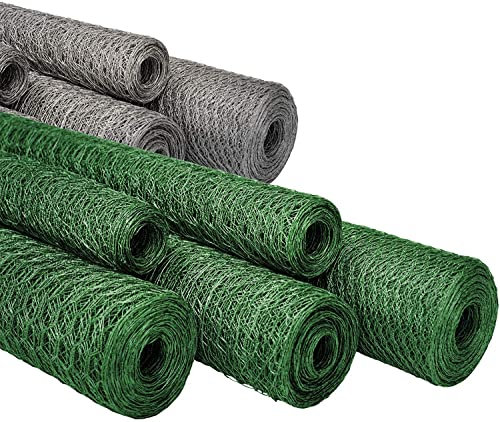 KARAT Clôture en Treillis métallique pour Jardin, Balcon et Petits Animaux - Treillis Hexagonal - Vert ou galvanisé (75 cm x 25 m | 13 mm Maille, Vert)