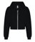 noTrash2003 Damen Hooded Full-Zip Sweatjacke Sweatshirt Hoodie mit Reissverschluss Cropped Abgeschnitten Bolero Style XXS-XL in 5 Farben (XL, Schwarz)