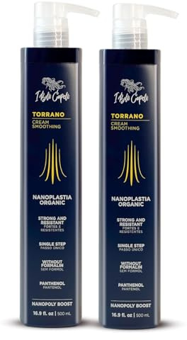 I Belli Capelli Torrano Keratin-Haarglättungsbehandlung in 1 Phase, Nanoplastie zum Glätten des Fells, organisches Keratin ohne Formel, 2er Pack (2 x 500 ml)