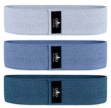 Hatha Yoga Großes Widerstandsband, 36,8 x 8 cm, Stoff-Übungsbänder mit Anleitung (evtl. Nicht in Deutscher Sprache) und Tragetasche, 3er-Set.