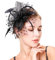 Chapeau Fascinator Femme Plumage Bandeau Fascinator Fleur Maille Dentelle Clip Chapeau Plume Cheveux Accessoires Chapeaux pour Fête Église Mariage Cocktail Jockey Club Fascinator Noir