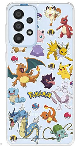 Schutzhülle für Samsung Galaxy A33 5G Offizielles Pokémon, Sticker Pokémon und Pokéball zum Schutz Ihres Handys, flexible Silikonhülle mit offizieller Pokémon-Lizenz