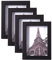 Muzilife 5x7 Shadow Box Rahmen 4er Pack Holz 3D Bilderrahmen mit Glasabdeckung Vitrine zum Aufhängen oder freistehenden Bildervitrine, Schwarz