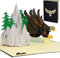 LINPOPUP®, LIN17774, Pop - Up Karte Berg, Wandeln, 3D Karte Geburtstagskarte, Vatertag, Muttertag, Reisegutschein Bergsteiger Wanderer, Jäger, Gutschein Wandern Zelten Kletter, Berg, Adler, N53