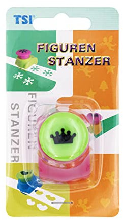TSI Motivstanzer Krone, Größe: (HxBxT) 4 x 3 x 4,5 cm, Stanzdurchmesser ca. 18 mm, ideal für Papier und Bastelkarton, Art. Nr. 49658-W-1