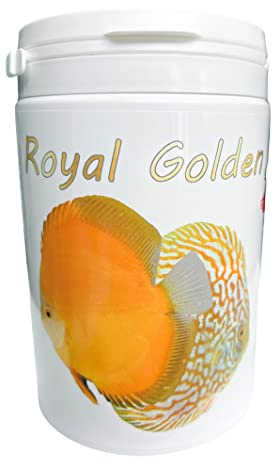 Flachgranulat 210g Royal Golden Krause Diskus | gepresstes Granulat in Flocken Form | zur Unterstützung der gelben Pigmente | zerfällt Nicht beim Verfüttern | Futter für Fische | Discus Fischfutter