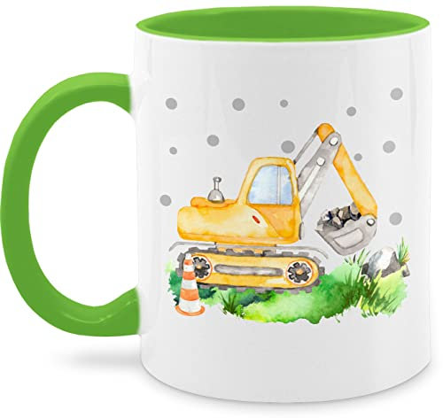Tasse Tassen 325ml - Andere Fahrzeuge - Baggerfahrer Geschenk Baumaschine Baustelle Bagger - 325 ml - Hellgrün - kindertasse