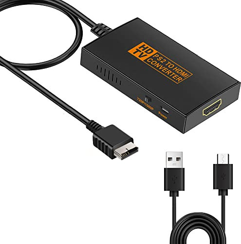 ZUKVYE PS2 to HDMI Converter Adapter for HDTV HDMI Monitor Compatible with PS1/PS2/PS3 Game Consoles