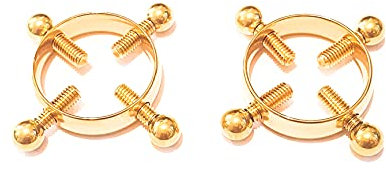 Paar Chirurgenstahl Non Piercing Brustwarzenpiercing Fake Nipplepiercing Nipple Piercing Nipplering Brustwarzenring (Gold)