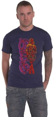 Billie Eilish Unisex Neon Logo & Billie Official Navy Blue T-Shirt, S