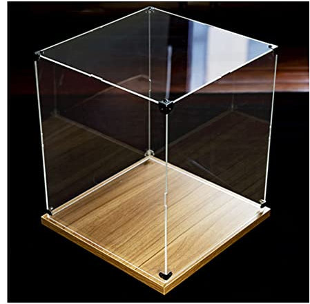 GRRICEPL Helmet Display Stand, Motorcycle Helmet Storage Cabinet, Storage Box Handicraft Display Case Glass Alloy (Color : Clear-A, Size : 15x15x15cm)