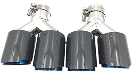 WEHOMY Universal Auspuffendrohr Glänzend Kohlefaser Edelstahl Auspuff Endschalldämpfer Für BMW M3 M4 E46 E60 E90 E92 Auspuffblenden (Size : 63 IN 76 Out)