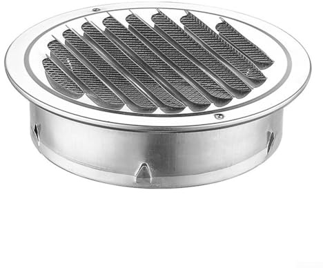 DAZZLEEX Circle Air Vent Grill Cover Stainless Steel Flat Round Air Vent Grille Metal Cover Circle Ducting Ventilation(300mm)