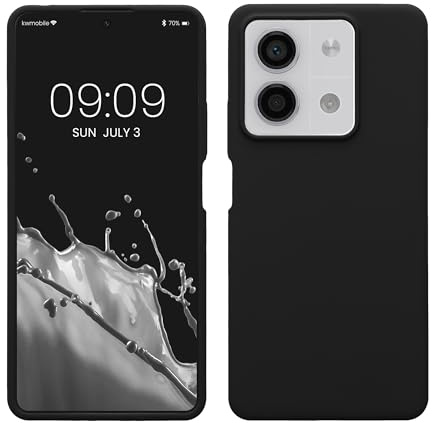 kwmobile Handyhülle für Xiaomi Redmi Note 13 5G Hülle - Case Silikon - Kabelloses Laden - Schutzhülle Cover in Schwarz