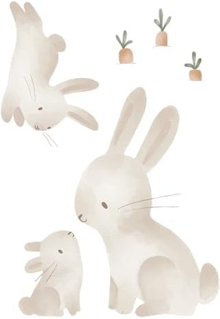 Little Dutch WD340023 Wandsticker/Wandaufkleber Baby Bunny - Newborn Naturals