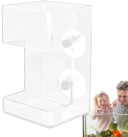 Kirdume Garnelen-Futterrohr, Fischfutterspender für Aquarien | Klarer Aquarium-Futterspender - Saugnapf Betta Feeder Futterspender, Garnelen-Futterschale, transparente Futtermittel