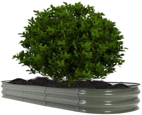 Letto da Giardino Rialzato in Acciaio Giardinaggio Fai da Te Fioriera da Esterno Durevolezza di Sicurezza Design a Fondo Aperto per la Coltivazione di Ortaggi, Frutta e