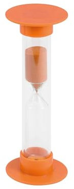 TimeTEX - Sanduhren-Set 3-tlg. | 15 Minuten Timer zur Visualisierung des Zeitablaufs für Zeit-Aufgaben im Unterricht oder bei der Freiarbeit | 14,5 cm hoch, 5 cm ø | Farbe: orange
