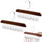 iTYOOS 2 Pezzi Gancio Multifunzionale per Cintura in Legno, Organizer Armadio con 8 Ganci, Portacinture Portacravatte, Porta Cinture Ideale per Cravatte e Accessori
