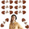 RXKFIGX 8 Paare Leder Knebelverschlüsse Kunstleder Toggle Buttons Nähen Knöpfe Ersatz für Strickwaren Trench Coat Harz Mantel Rucksack Notizbuch - Weiß, Braun