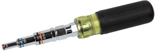 Klein Tools 32809MAG - Herramienta de destornillador de tuerca múltiple 9 en 1, destornillador magnético SAE con tamaños de tuerca hexagonal de 3/16 a 3/4 pulgadas