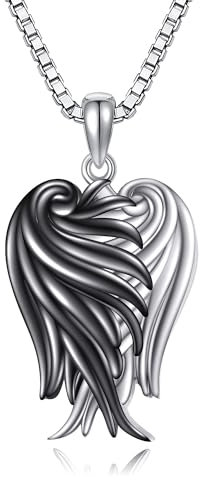 VONALA Engelsflügel Kette 925 Sterling Silber Engelsflügel Anhänger Schutzengel Kette Engelsrufer Anhänger Schmuck Geschenke für Damen Mädchen