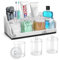 Portaspazzolino elettrico dentifricio organizzatore per bagno, WC, lavandino, marmo, resina, organizzazione di piccole dimensioni, portaspazzolino multifunzione con 3 supporti Qtip
