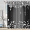 FAIRYGATE Schwarze Vorhänge Shower Curtain Duschvorhang Polyester Textil mit Muster Waschbar und Schimmelresistant Wasserdicht und Schnell Trocknend Badevorhang mit 12 Duschvorhangringe B8312