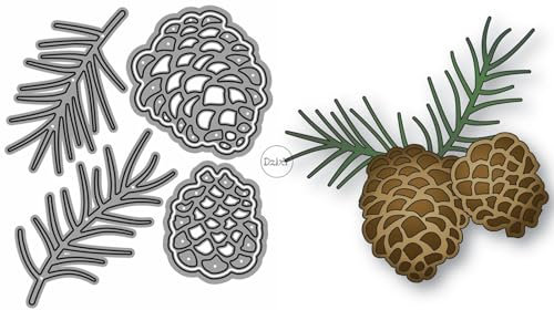 DzIxY Tannenzapfen, Tannenzapfen, Metall-Stanzformen für Kartenherstellung, Prägepapier, Stanzform-Set, Scrapbook-Schablonen, Zubehör, Maschinenvorlagen