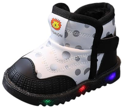Kinder Winter Outdoor Wasserdicht Warme Stiefel Kleinkind Warme Kinder Leuchtende Baumwolle Licht Stiefel Led Baby Mädchen Kinder Schuhe Winter Casual Mädchen Jungen Mode (Beige 22.5 Infant)