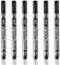 6PCS Black Marker Pen, 1mm Permanent Waterproof Fine Point Acrylic Paint Pen for Drawing Laundry Fabric Wood Ceramic Rock Plastic