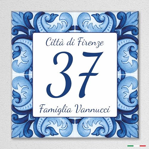 Pubblimania MATTONELLA NUMERO CIVICO PERSONALIZZATO (Mattonella Blu)
