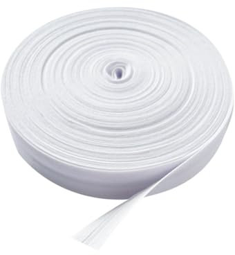 JIHUOO Schrägband, Baumwolle, 20 m, 1,5 cm, einfach gefaltet, Schrägband, Nähband, Nähband, Nähband, Nähband, Nähband, Nahtband, einfarbig, Schrägband, Kleidung, Nähzubehör, Weiß
