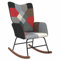 IBUQDDV Chair Relaxstuhl Lesesessel Schaukelstuhl Schaukelsessel mit Hocker Patchwork Stoff für Wohnzimmer Schlafzimmer