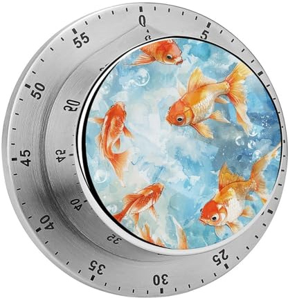 Küchentimer zum Schwimmen im Wasser, manuelle 60-Minuten-Aufzieh-Timer mit lautem Alarm, magnetische Rückseite, mechanische Küchentimer, keine Batterien erforderlich, Countdown-Timer zum Kochen und