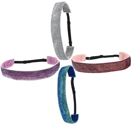 JOINPAYA 4 Stück Kinder Sport Stirnband Elastisch Pailletten Atmungsaktiv Dehnbares Haarband Für Yoga Laufen Radfahren