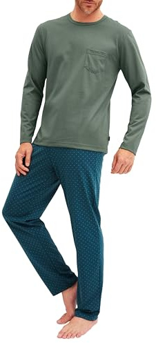 CALIDA Relax Imprint Pyjama Herren | langer Schlafanzug aus 100% Baumwolle, pflegeleicht, elastisch & formstabil, in Single Jersey