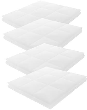 4 Stück Weiße Schallschutzpaneele aus Schwamm für Wände | Kann Zugeschnitten Werden, Schalldämmend und Geräuschmindernd, für Schlagzeugräume und Wandmontage, Minimalistisches Design